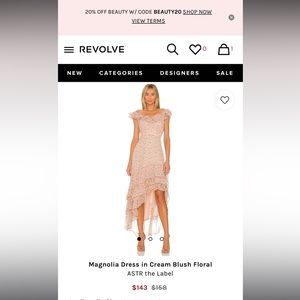 NWT ASTR The Label Magnolia Dress in Cream Blush Floral